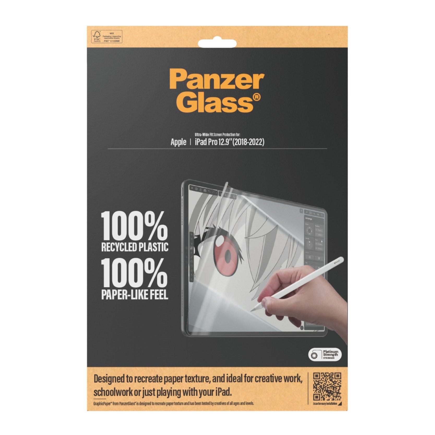 PanzerGlass® GraphicPaper® Displayschutz iPad Pro 12.9'' (2018, 2020, 2021, 2022) | Ultra-Wide Fit